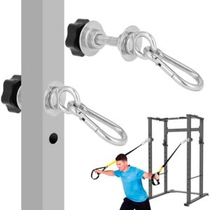 Heavy-Duty Stainless Steel Power Rack Attachments - Set of 2 | Quick-Connect Buckles | Fits 2" x 2" & 3" x 3" Racks | Wo