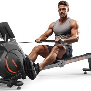 YOSUDA Magnetic Rowing Machine - Bluetooth Supported for Home Use, Ideal for Taller Athletes, Features Comfortable Seat