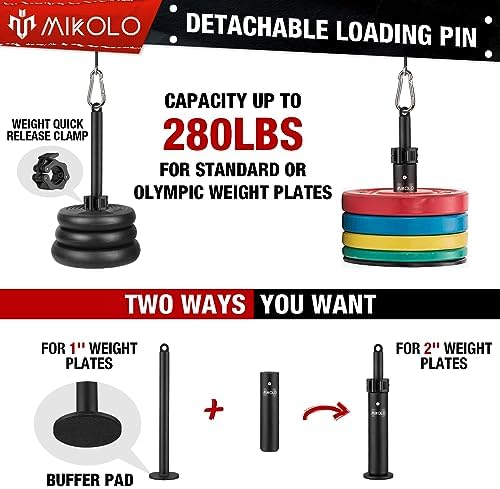 Mikolo Fitness Dual Cable Machine - LAT and Lift Pulley System for Triceps Pull Down, Biceps Curl, Home Gym Use, Upgrade